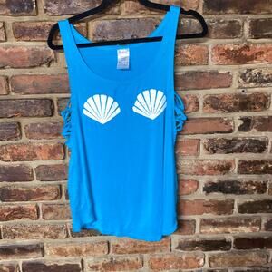 Spencer's Blue Mermaid Bridesmaid Squad Strappy Tank Top Women's Size Large